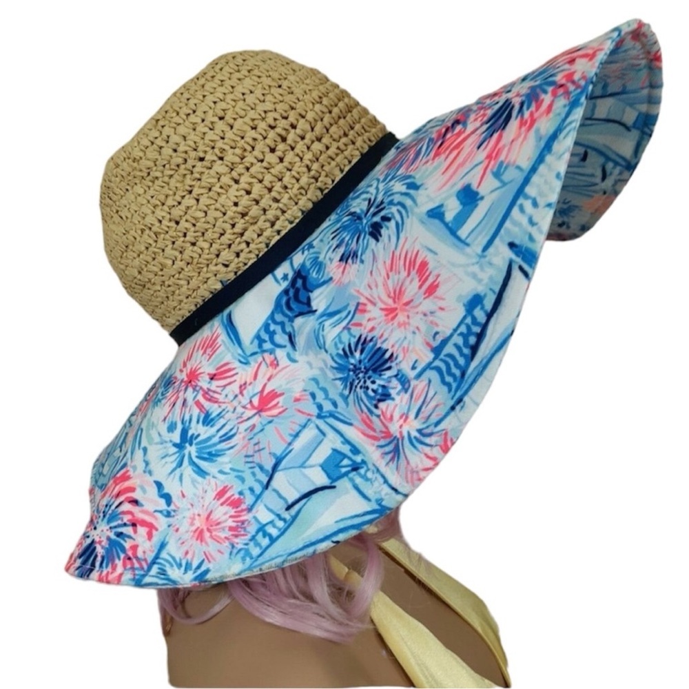 Lilly Pulitzer Sea To Shining Sea Floral Straw Sun Hat